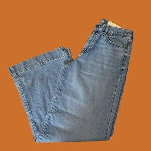 a.n.a High Rise Medium Blue Wide Leg Jeans